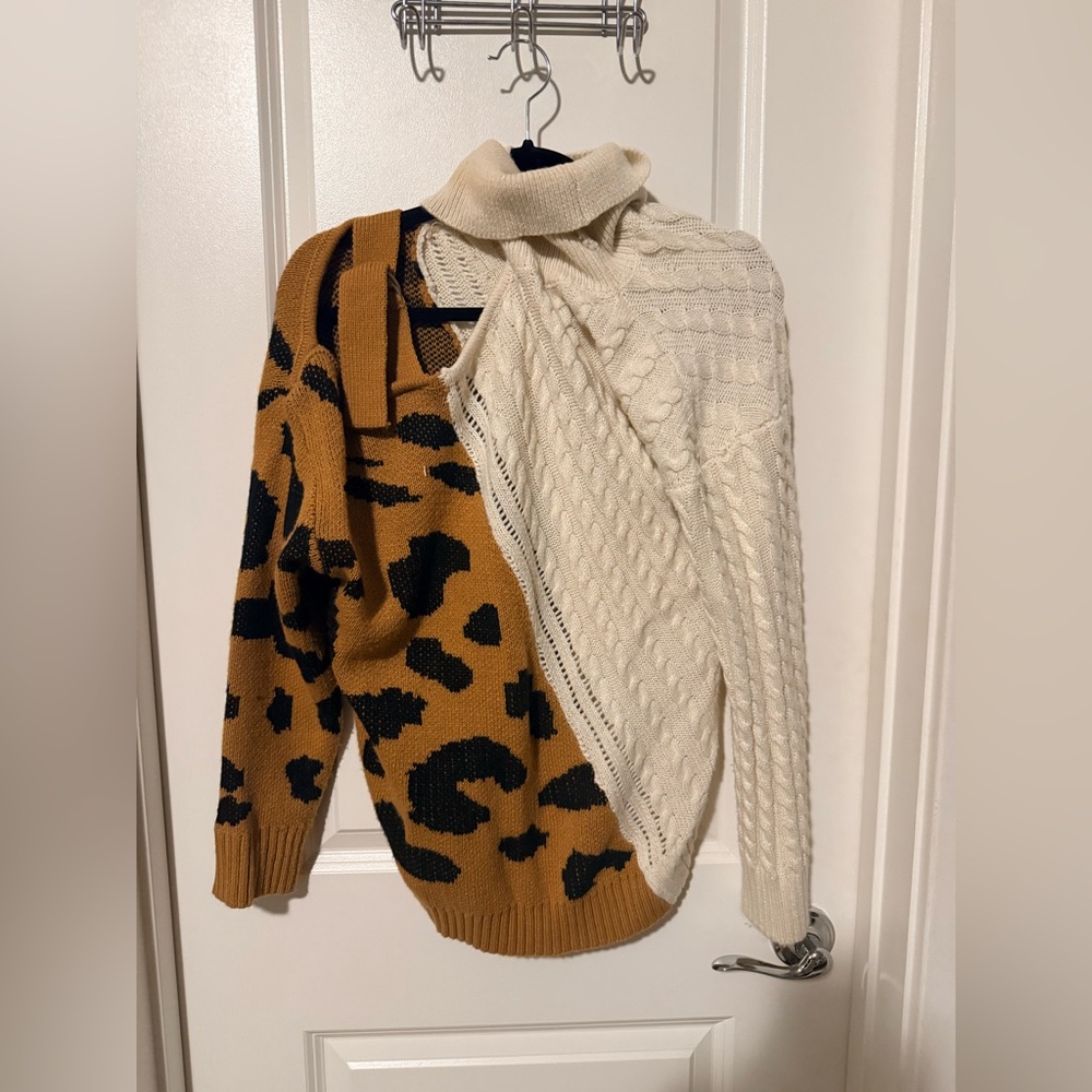 Leopard Print and Cream Sweater - Picture 4 of 7